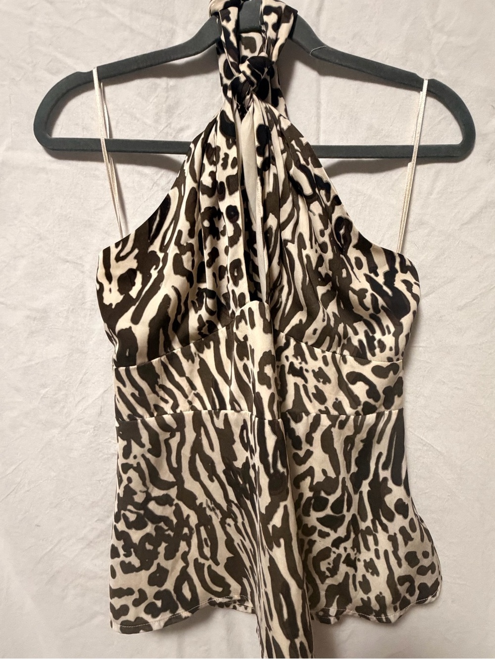 Banana Republic Brown and Cream Animal-Print Halter Camisole - Picture 3 of 6